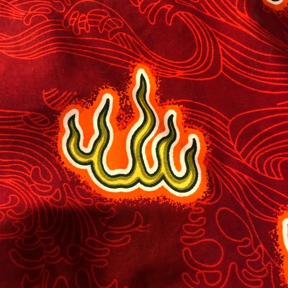 Fun Vintage Dragon Flame shirt sleeve button down Shirt Large - Picture 6 of 8